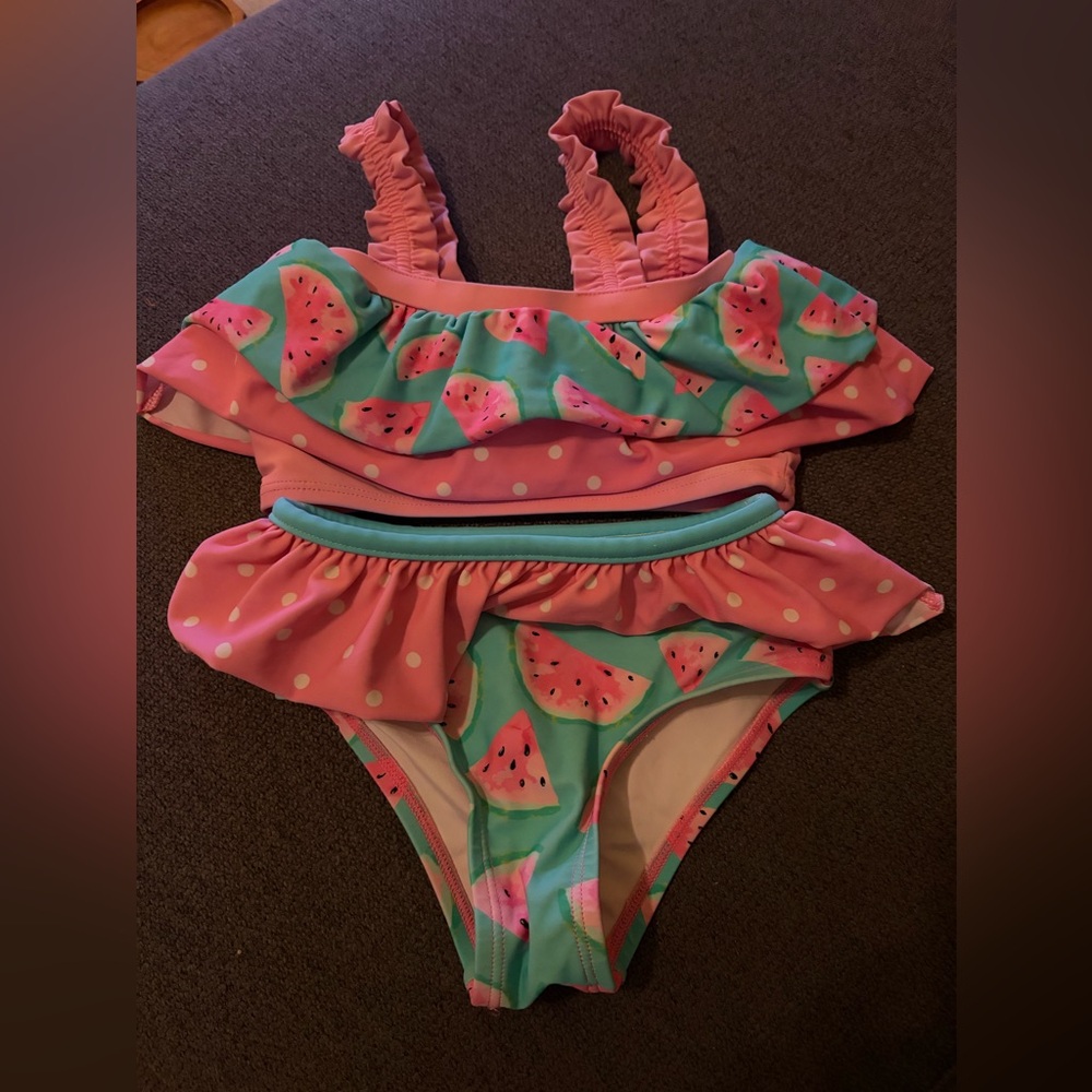 Girls Matilda Jane  Watermelon Ruffle Two-Piece Swimsuit